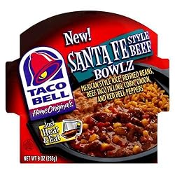 Taco Bell Home Originals, Santa Fe Style Beef Bowlz, 9-Ounce Microwavable Bowls (Pack of 6)