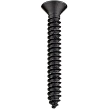 Black Oxide Alloy Steel Tamper Resistant Sheet Metal Screw, USA Made, Flat Head, Tamper-Resistant Pin-In-Head Hex Drive