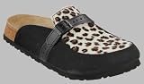 Produkt-Bild: Papillio Clogs ''Eaton'' aus Fell/Mikrofaser in kid leopardino/black mit schmalem Fussbett