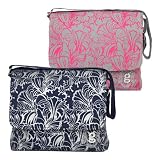 Womens Canvas Messenger Cross Body Shoulder Bag for Travel Study Shopping in Pink or Navy Blue