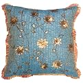 3 - D Sequin Work On Pleated Polysilk - Blue (18 x 18")