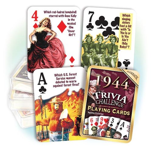 Flickback 1944 Trivia Playing Cards: Birthday gift or Anniversary gift