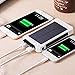 Solar Charger, 10000mAh Solar Power Bank Dual USB Port Portable Charger,Solar Battery Charger for iPhone,iPad,iPod,Cell Phone,Tablet,Camera,Rain-Resistant Dust-Proof and Shockproof (White)