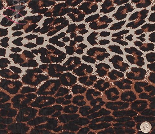 Leopard Animal Print - Brown &amp; Black - Hi Multi Chiffon - Fabric By the Yard
