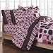 Girls Teen Pink and Brown Geometric Circles 7 Piece Comforter Set Size: Full