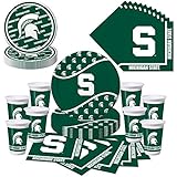 Michigan State Spartans Party Pack - Plates, Cups, Napkins - Serves 8