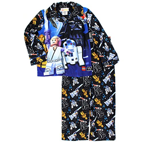 Lego Star Wars Boys Flannel Coat Pajamas (8, Black Darth Vader)