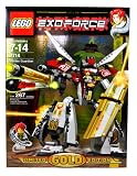 Lego Year 2007 Limited GOLD Edition Exo-Force Series Mecha Vehicle Figure Set # 7714 - GOLDEN GUARDIAN with Unique Gold Color Feature, Giant Golden Shield, Mega Cannon Arms with Missile Plus Ha-Ya-To with Gold Detail Minifigure and Special Web Code (Total Pieces: 267)