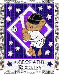 Colorado Rockies Acrylic Triple Woven Jacquard Baby Blanket/Throw (36"x46") - MLB Baseball