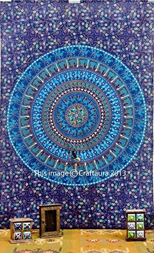 Twin Hippie Tapestries Mandala Tapestry Wall Hanging Indian Wall Tapestries for Dorm Rooms Bedding Decor Bohemian Beach Blanket Coverlet Throw (90x90 Inches)