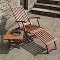 Ambleside Hardwood Garden Patio Steamer Lounger Chair with FREE Side Table & Weather Cover for Lounger