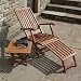 Ambleside Hardwood Garden Patio Steamer Lounger Chair with FREE Side Table & Weather Cover for Loung