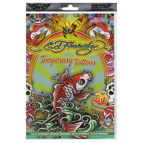 Ed Hardy Temporary Tattoos, Style 3 of 3, Bag of 30 Tattoos