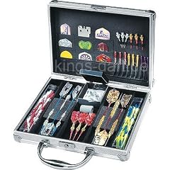 Profi-Dartkoffer SAFETY OPTIMAL, silberfarben