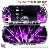 Lightning Purple WraptorSkinz Skin and Screen Protector Kit fits Sony PSP 3 ....