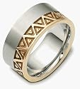 10mm Platinum and 18 Karat Gold Comfort Fit Wedding Band Ring