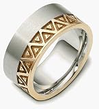 10mm Platinum and 18 Karat Gold Comfort Fit Wedding Band Ring