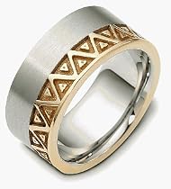 10mm Platinum and 18 Karat Gold Comfort Fit Wedding Band Ring
