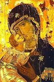 Icons, Russian - . The Vladimir Virgin with Child. Hand Painted Reproduction Oil on canvas