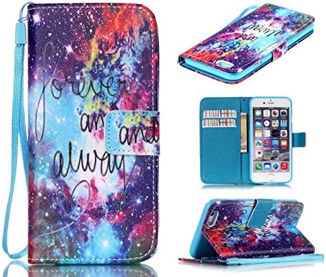 iphone 6s Case, iphone 6 Case, ArtMine Forever and Always Love PU Leather [Wristlet] Wallet Pouch Kickstand Feature Phone Case with Wrist Strap and Credit/ID Card Cash Slot for Apple iphone 6s