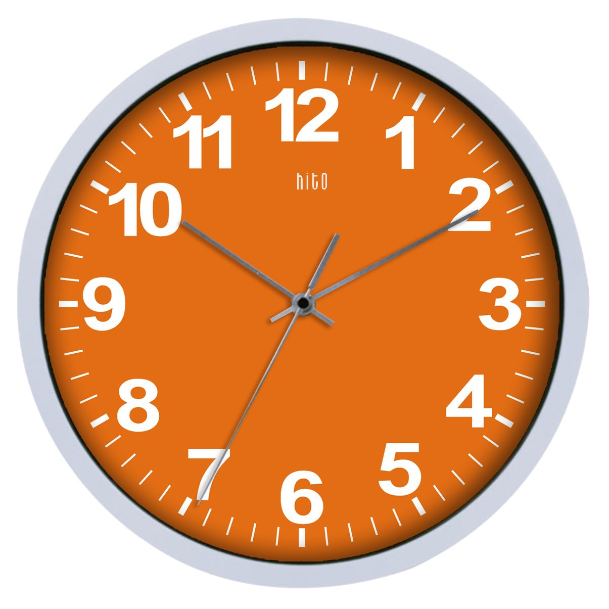 DESIGNER ORANGE & WHITE Modern Contemporary Large WALL CLOCK Kitchen