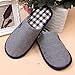 EURO SKY Stylish Cotton Grids Scalloped Clog Antiskid House Slippers Navy -Size: US 10/EU (42/43)