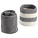 InterDesign Ellis, Hand Knit Mini Bins for Makeup, Brushes, Lotion, Perfume - Set of 2, Gray/Ivory