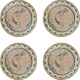 Set of Four The Flute Player Occasion Coasters Style - V9010
