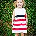 Wexinbuy Kid Girl Wide Stripe Sleeveless Flower High Waist Beach Dress 2-3T