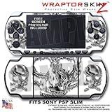 Chrome Skulls on White WraptorSkinz Skin and Screen Protector Kit fits Sony ....