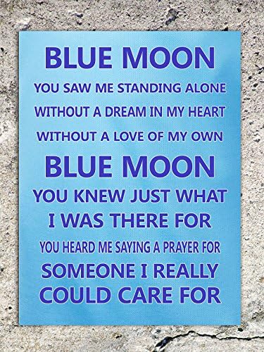 Blue Moon Manchester City Football Chant Metal Plaque