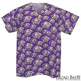 LSU Tigers Scrubs Top Shirt-Size MED- LSU 100% Natural Cotton - NOT a CHEAP BLEND - For HIM or HER- GIFT Ideas for Man Men Woman Women Ladies Nurses MOM Mother or DAD Father