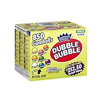 Dubble Bubble-Gumballs 1 in Diameter Variety Pack, 850 Gumballs
