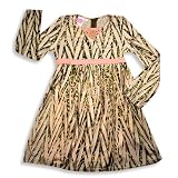 Lipstik - Girls Tiger Print Dress, Pink, Brown