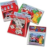 US Toy Assorted Fireman Fire Engine Mini Coloring Books (Lot of 12)