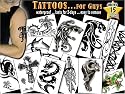 Temporary Tattoos For Guys, Jumbo Pack, 22 Tattoos (Pack of 2)