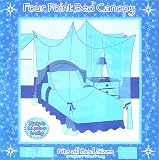 Full Size Four Point Blue Bed Canopy