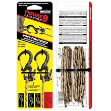 Nite Ize C9S-03-TP01 Small Figure 9 Carabiner with Rope, Black, Two-Pack