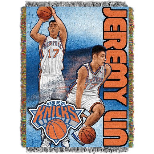 BSS - Jeremy Lin #17 New York Knicks NBA Woven Tapestry Throw Blanket (48x60")"