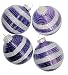 4 Purple Silver Glitter Stripe Glass Ball Christmas Ornaments 2.75
