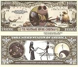 Novelty Dollar Nightmare Before Christmas Jack Skellington Dollar Bills X 4 New