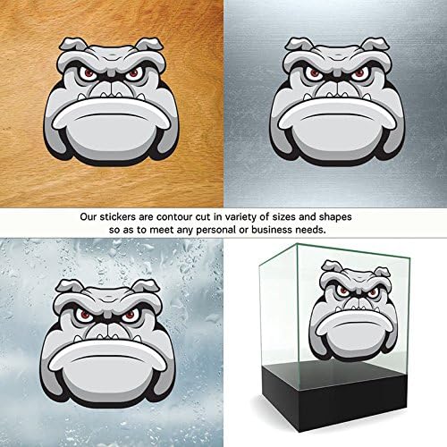 Decoration Vinyl Sticker Vinyl Dog Guard Garage Door Laptop R Decoration Motorbike peaceful angry bulldog spike (14 X 13,3 Inches) Fully Waterproof Printed vinyl sticker