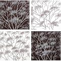 Willow Morning, Willow Night Original Hand-Painted Oil on Canvas 4-pc. Set