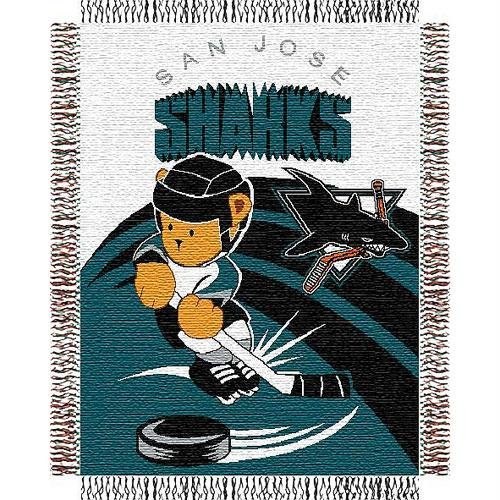 NHL San Jose Sharks 36-Inch-by-46-Inch Woven Jacquard Baby Throw
