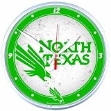 NCAA North Texas Mean Green Round Clock 12 inch
