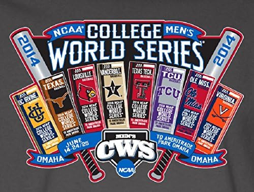 2014 Men's College World Series Charcoal T-Shirt with 8 Team Logos (3XL)