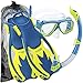 Cressi Junior Rocks Mask Fin Snorkel Set, BLYL-LG/XL