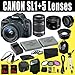 Canon EOS Rebel SL1 18.0 MP CMOS Digital SLR with 18-55mm EF-S IS STM + EF-S 55-250mm f/4.0-5.6 IS Telephoto Zoom + EF 50mm f/1.8 II SL1 Lens + LP-E12 Replacement Lithium Ion Battery + External Rapid Charger + 8GB+16GB SDHC Class 10 Memory Card + 58mm Wide Angle Lens + 58mm 2x Telephoto Lens + 58mm 3 Piece Filter Kit + 58mm Macro Close Up Kit + Mini HDMI Cable + Carrying Case + Backpack  + Full Size Tripod + External Flash + Multi Card USB Reader + Memory Card Wallet + Deluxe Starter Kit Bundle