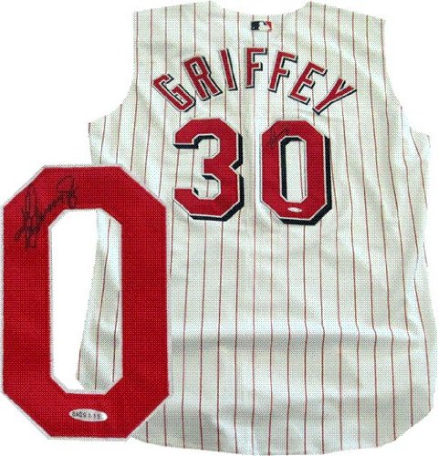 Ken Griffey Jr. Autographed/Hand Signed Cincinnati Reds White Jersey (Upper Deck)