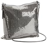 Whiting and Davis Square Shoulder Bag With Snake Chain,Pewter Whiting and Davis Square Shoulder Bag With Snake Chain,Pewter
